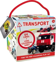 Joc de memorie de călătorie cu planșe de colorat – Transport