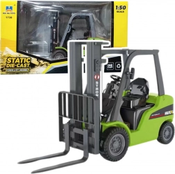 Cărucior metalic Huina cu furci mobile verde 1:50