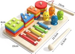 Set din lemn de instrumente muzicale pentru copii, 18 piese