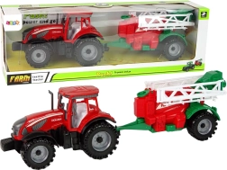 Tractor cu pulverizator roșu – set pentru micii fermieri