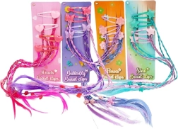Agrafe de păr pentru copii cu codițe colorate – set de 4 buc