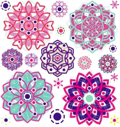 Decorație termotransferabilă Mandala colț mic