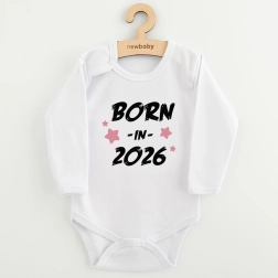 Body pentru copii cu imprimeu New Baby Born in 2026 roz 62 (3–6 luni)