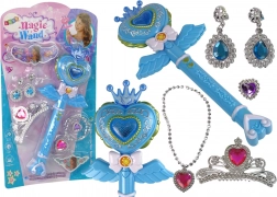 Baghetă magică interactivă cu proiector albastru accesorii pentru zână