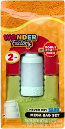 Nisip cinetic WONDER FACTORY Never Dry Sand Bag – roșu, lime, verde