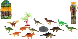 Dinozauri din plastic în tub, 12 buc., 5–8 cm