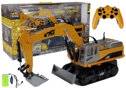 Excavator pe șenile RC cu telecomandă 2.4G, galben