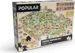 Puzzle hartă a Republicii Cehe, 160 piese