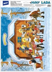 Folie de fereastră Crăciun Josef Lada VA019