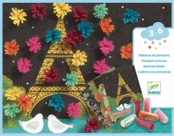 colaje cu ciucuri colorati Djeco