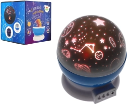 Proiector cer nocturn pe baterii și USB, plastic, 14 × 11 cm