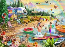 Puzzle Camping de vară la lac 500 piese BLUEBIRD