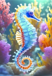 Puzzle Interdruk Natură Viu Colorată: Căluțul de mare 250 piese