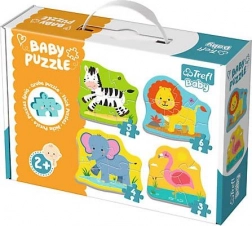 Baby puzzle Animale de safari 4în1 (3–6 piese) TREFL