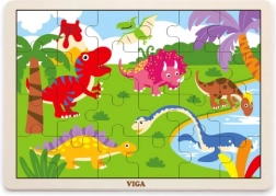 Puzzle din lemn dinozauri 24 piese