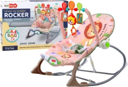 Leagăn pentru bebeluși Leul Roz cu vibrații și sunet