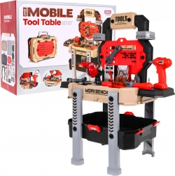 Banc de lucru pentru copii 2 în 1 – geantă și stativ – Roșu