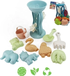 Woopie Green set ecologic pentru nisip cu moară și stropitoare, 10 piese