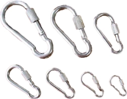 Carabină din oțel cu piuliță de siguranță 100 mm, zincată, 350 kg (5 buc.)