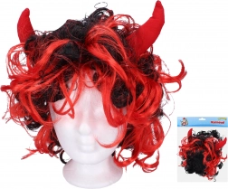 Perucă cu coarne roșii pentru diavoli și diavolițe