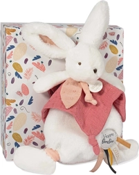 Set cadou Doudou – iepuraș de pluș cu păturică 25 cm roz vechi