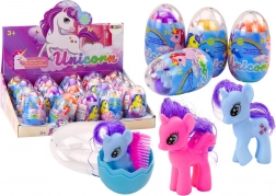 Figurină unicorn cu pieptene în ou Magic Egg Mix