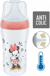Biberon pentru copii NUK Perfect Match MICKEY cu controlul temperaturii 260 ml roșu