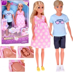 Set de păpuși pentru familie – mămică însărcinată, tătic și bebeluș