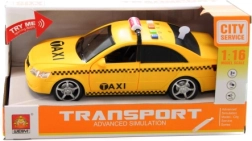 Taxi din plastic cu baterii, cu lumini și sunete