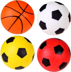 Set de mingi din spumă 4 buc 10 cm – fotbal și baschet