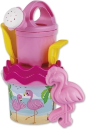 Set de nisip cu flamingo și stropitoare – mic