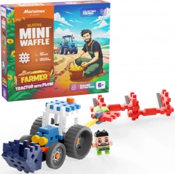 Set de construcție MINI WAFFLE FARMER – tractor cu plug, 50 de piese