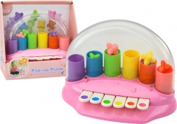 Pianină interactivă roz cu steluțe care sar