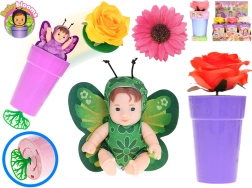 Păpușă Bebeluș Babyblooms în ghiveci cu brățară, 12,5 cm