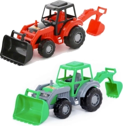 Tractor din plastic cu încărcător frontal și excavator