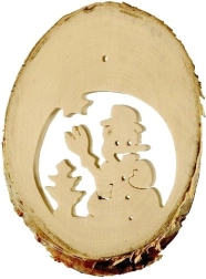 Decorațiune de iarnă suspendată din lemn pentru copii 10 buc