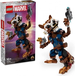 Lego Marvel Rocket și Baby Groot – figurină articulată de 22 cm