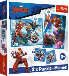 Puzzle 2în1 și jocul de memorie (pexeso) MARVEL The Avengers