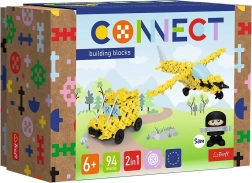 Set de construcție Trefl Connect 2în1 avion și jeep, 94 piese