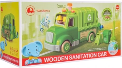 Mașină de gunoi din lemn cu lumini și sunete