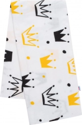 Scutec din flanel cu imprimeu coroană albă NEW BABY