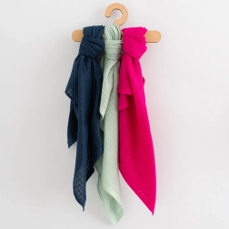 scutece colorate din bumbac New Baby 70 × 80 cm, 3 buc – pentru fetițe