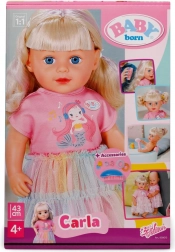 Păpușa BABY born Carla 43 cm cu accesorii pentru coafat