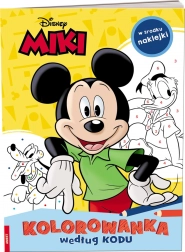 Disney carte de colorat după cod cu autocolante Mickey