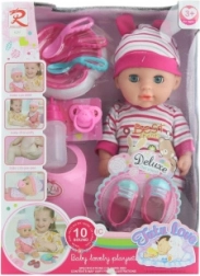 Bebeluș 30 cm cu sunete și funcție de urinare, cu accesorii