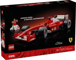 LEGO Icons Ferrari F2004 și Michael Schumacher – model de colecție F1