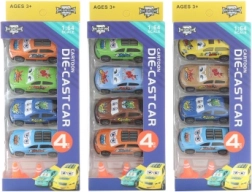 set de mașini metalice cu jaloane, 4 buc.