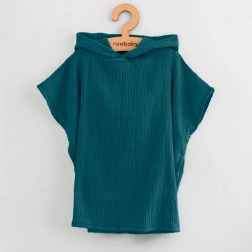 Poncho muselin pentru copii NEW BABY Feeling ocean XS 35 cm