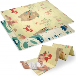 Covoraș pliabil din spumă XPE cu două straturi 120 × 180 cm, cu motive de animale și drumuri HUMBI