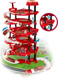 Garaj XXL pentru pompieri - 5 niveluri + covoraș de joacă, 82 piese